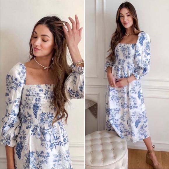 NEW Reformation Gitane Linen Dress Corsica Medium